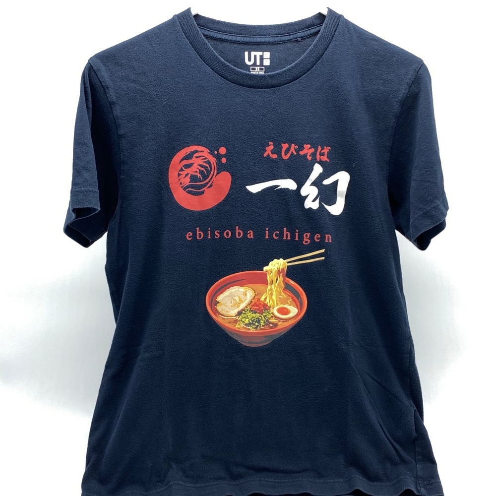 Uniqlo Ramen Ebisoba Ichigen Tee Shirt Navy Blue Mens XS